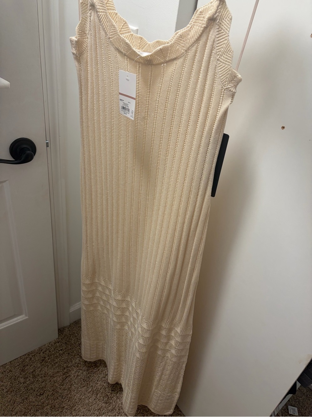 Madden Girl Cream Sleeveless Ribbed Maxi Dress